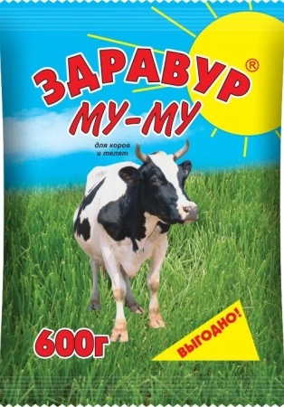 Премикс Здравур Му-Му для коров, телят и молодняка крупного рогатого скота 600 г