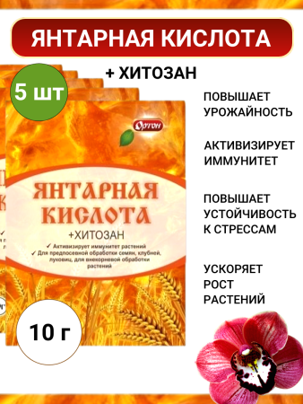 Янтарная кислота + Хитозан, 5 шт по 10 г